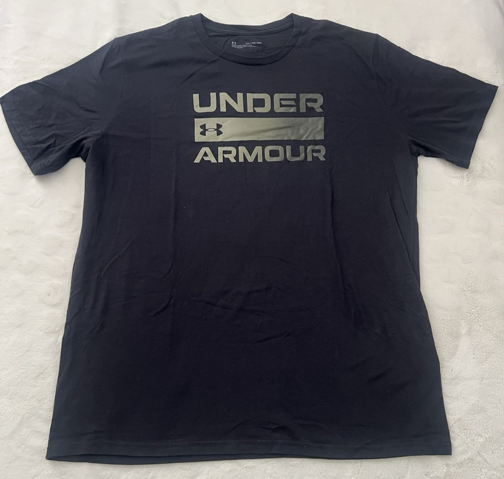 Under Armour Graphic Logo T Shirt Mens XXL Black Short Sleeve Athletic Tee